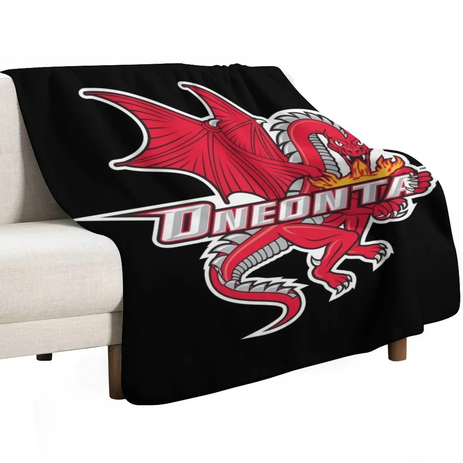 SUNY Oneonta red dragons Throw Blanket decorative Travel Loose Blankets Sofas Of Decoration Decorative Sofa Beautifuls Blankets