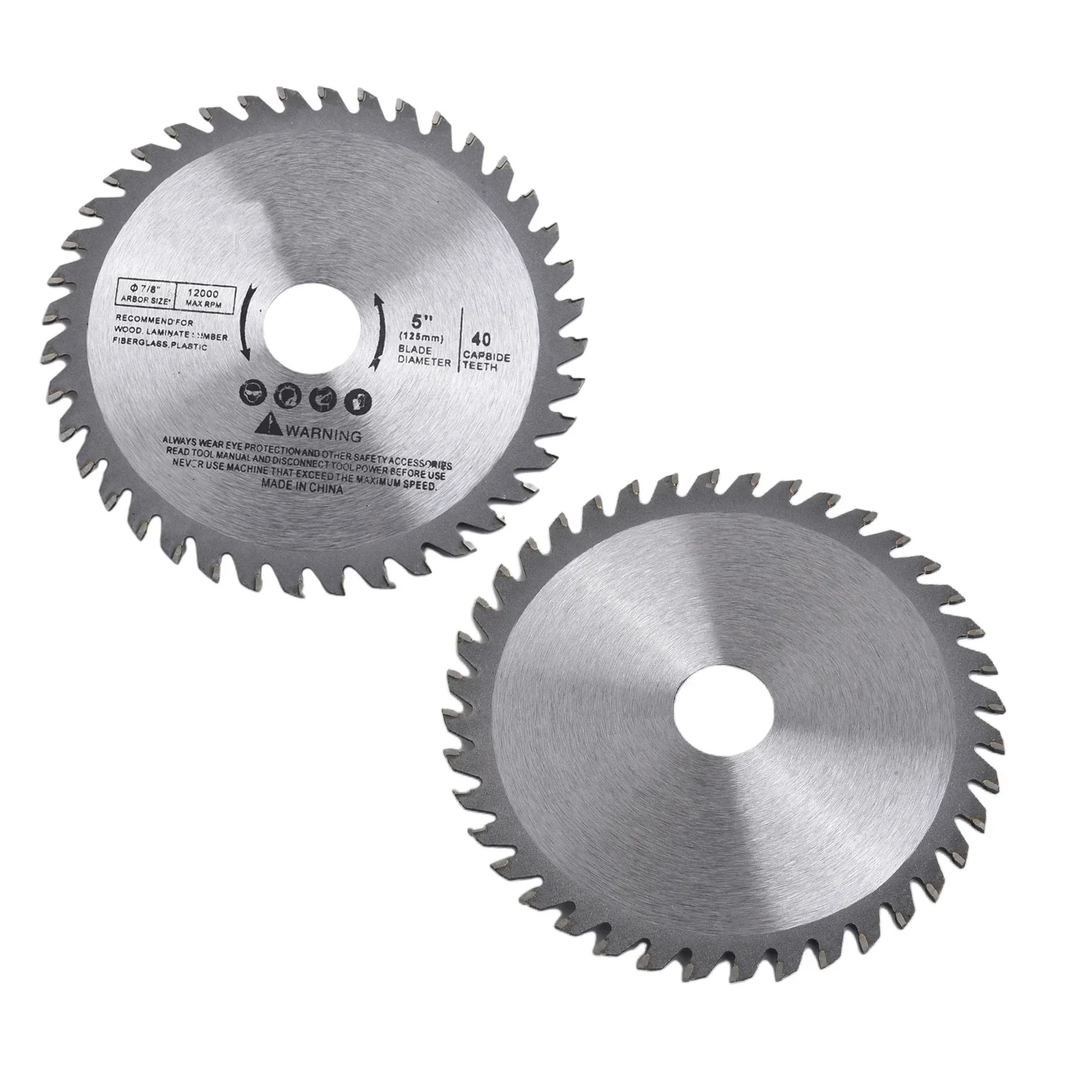 5inch 125mm Cutting Disc Mini Circular Saw Blade 22.23mm Hole 40 Teeth For Wood Plastic Metal Rotating Cutting Carbide Blade