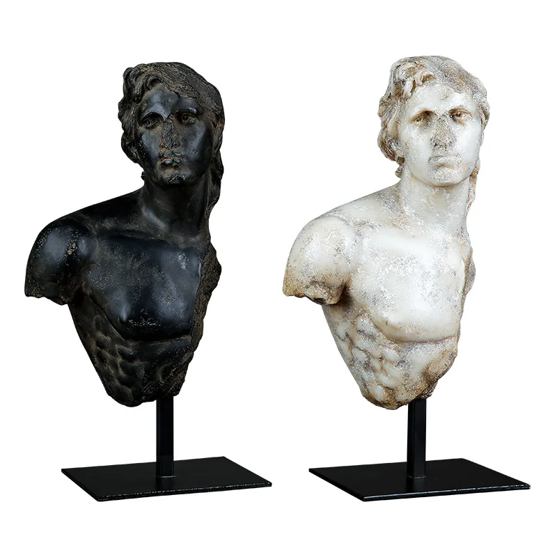 Nordic retro light luxury home furnishing figure sculpture resin ornament living room lobby creative large character decoration