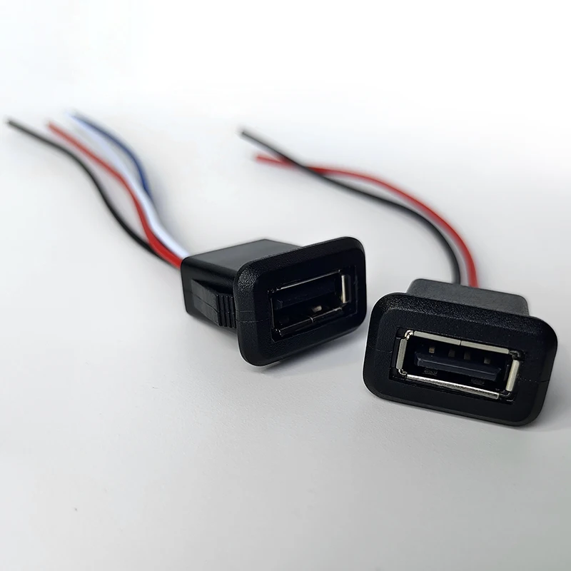 

1pcs 2Pin 4Pin USB 2.0 Female Power Jack 2P 4P USB2.0 Charging Port Connector Data Interface with Cable USB Charger Socket