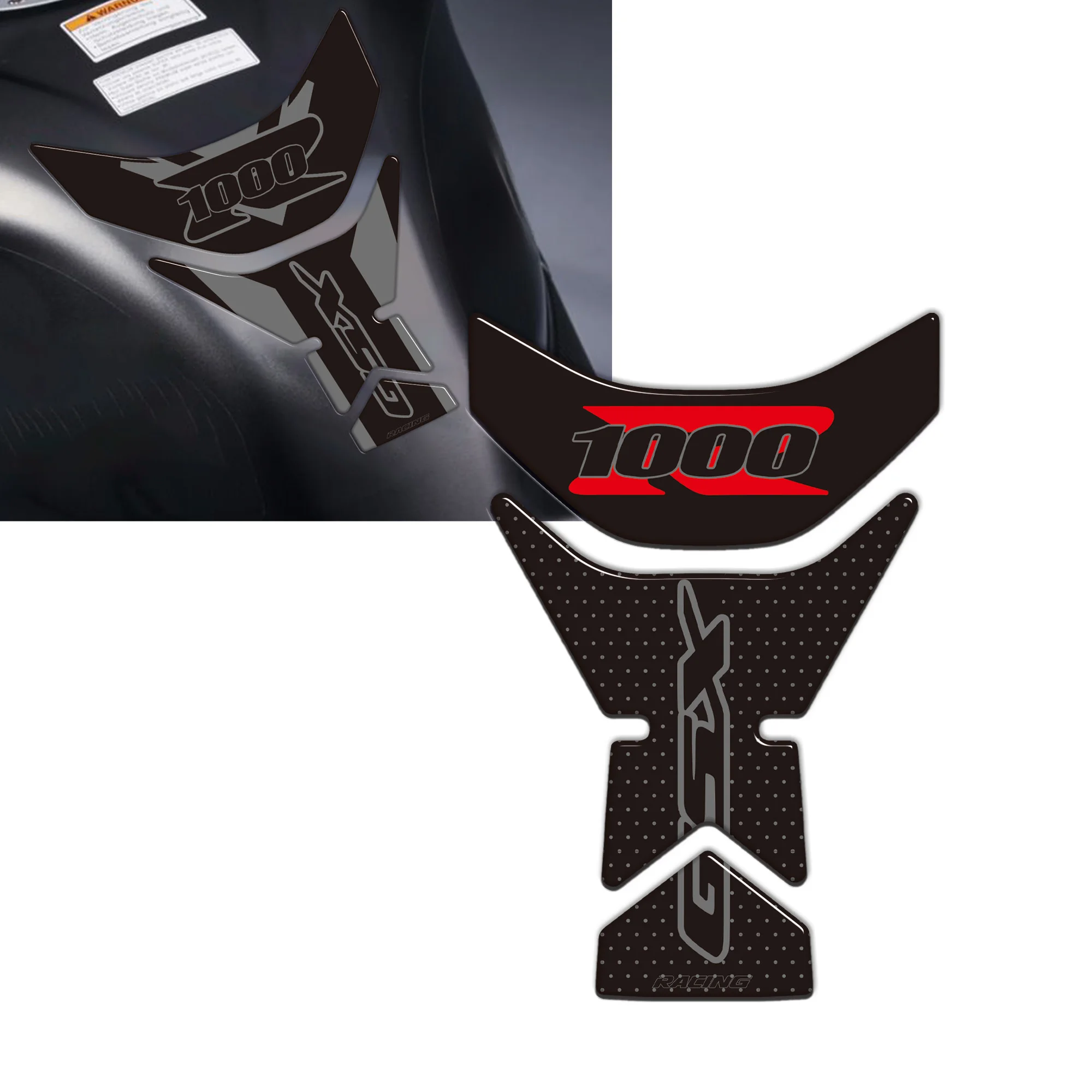 Cocok untuk Suzuki GSX-R1000 GSX-R 1000 GSX-R1000RZ GSX-R1000R GSX R1000 pelindung stiker 3D, bantalan tangki bahan bakar dapat menahan bahan bakar.