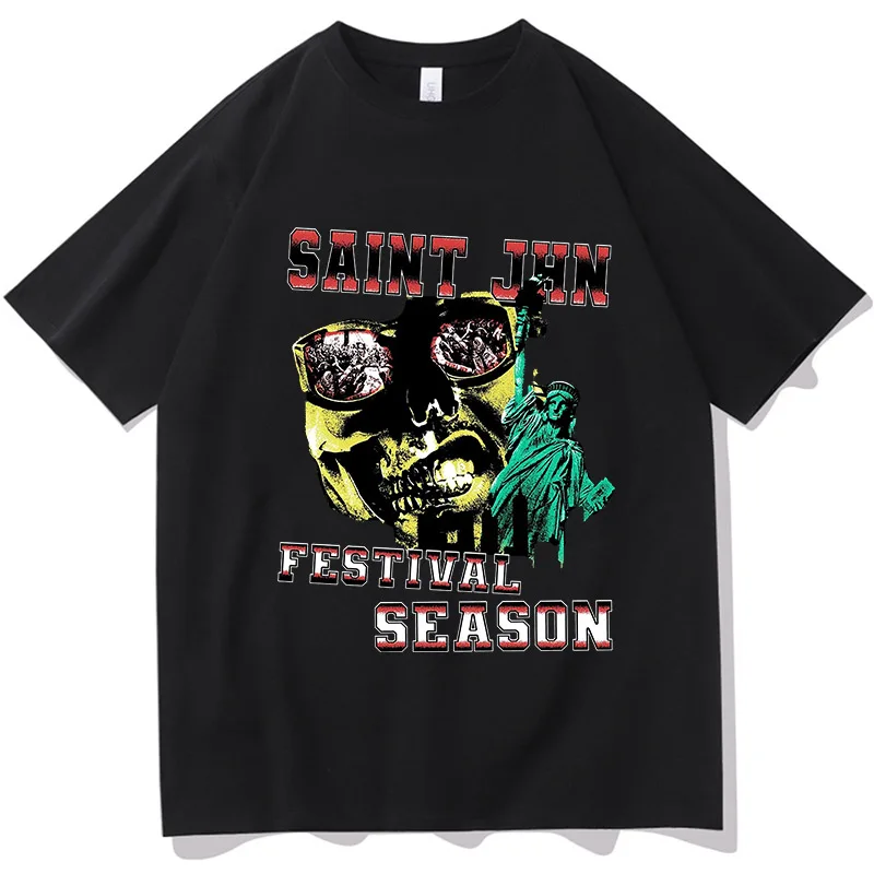 SAINt JHN FESTIVAL SEASON Print T-shirt Women Men Fashion T Shirt Soft Kawaii Top Unisex Tee Clothing Casual O-neck Short Sleeve