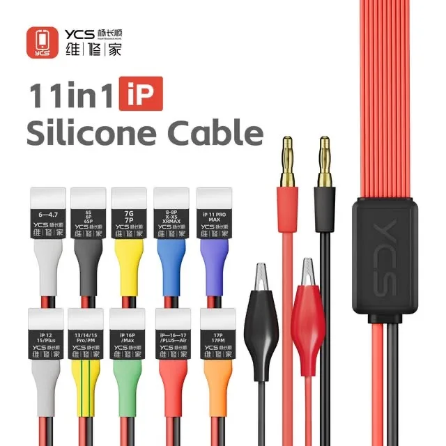 YCS 11-in-1 Silicone Phone Data Cable: Excellent Testing Capabilities; Quick Start-Up Without Battery.