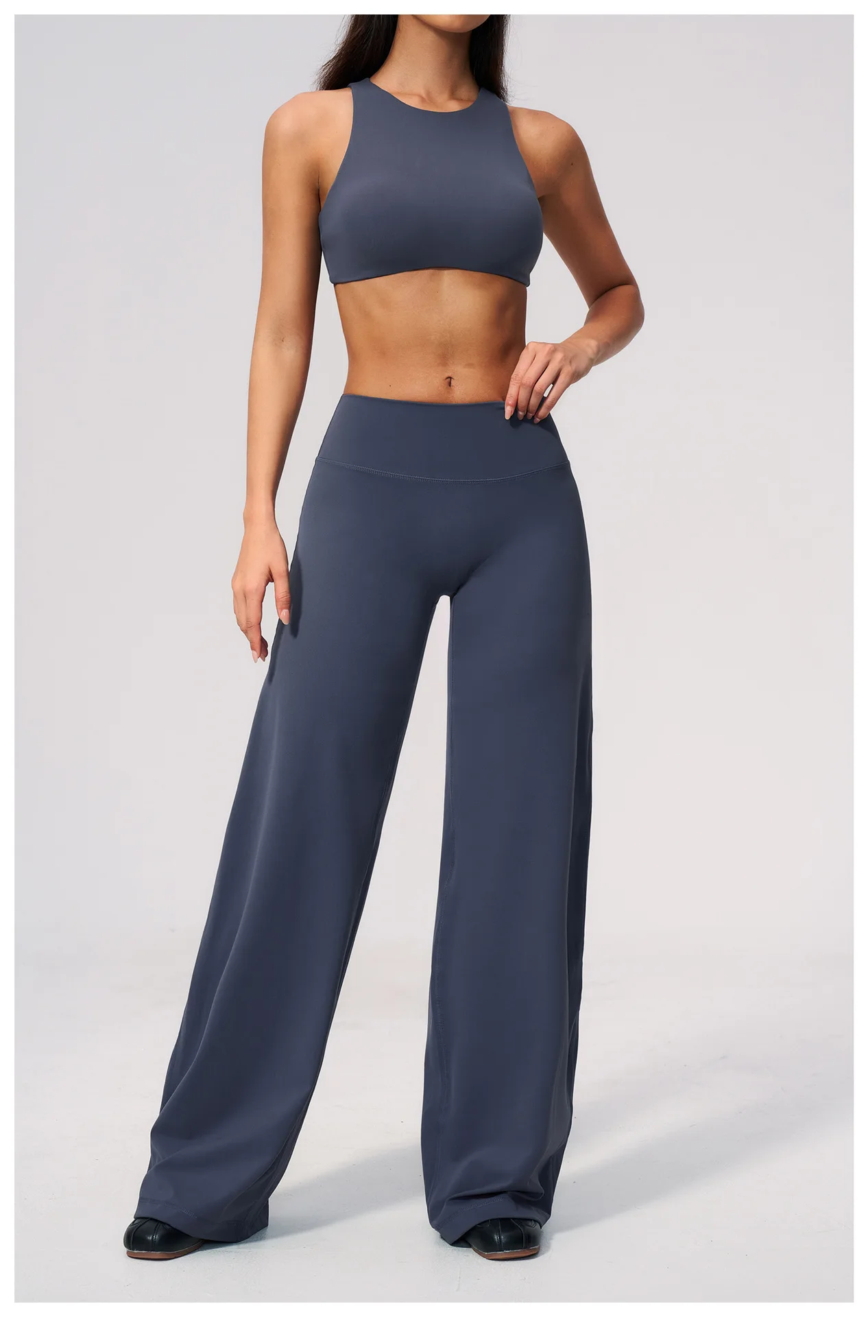 Damen Sport-BH mit Rückenausschnitt, Stoßdämpfend, Push-Up, Schnelltrocknend, Einfarbig, für Fitness, Laufen und Yoga – Detail 10