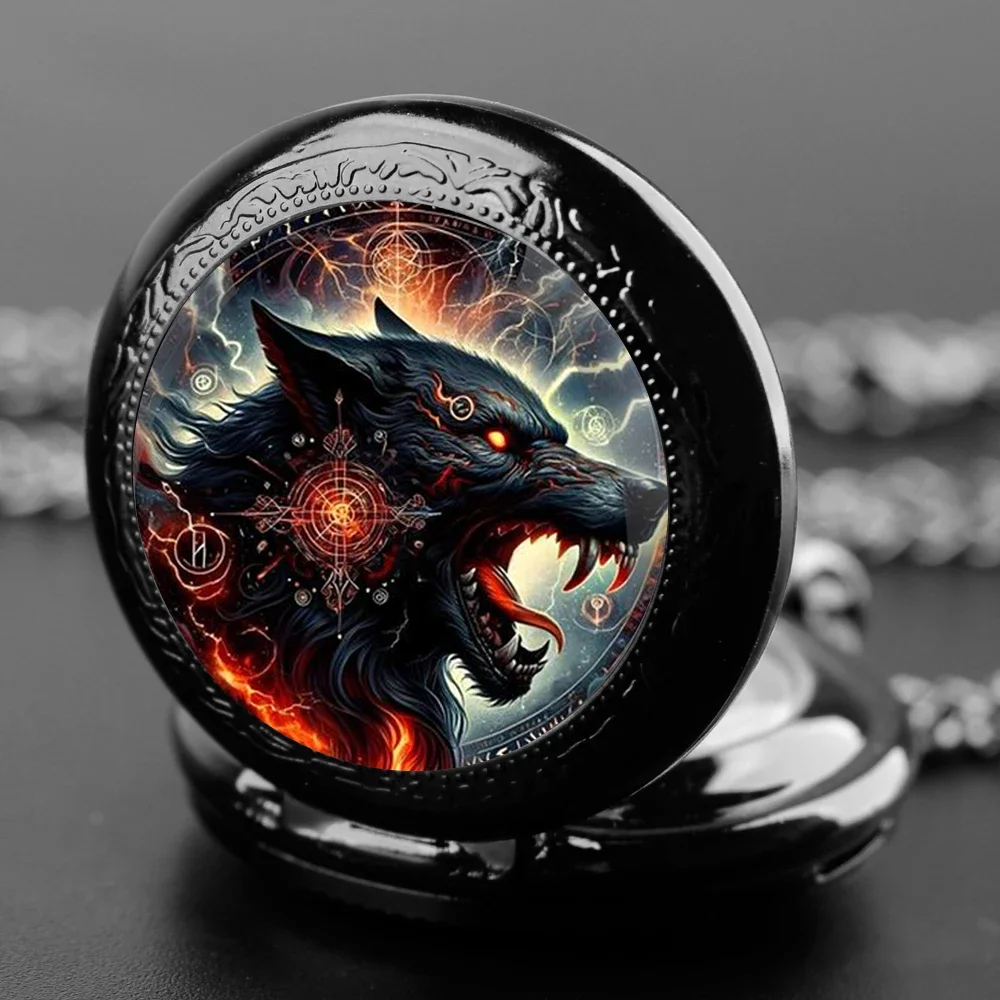 كول الذئب تصميم ساعة جيب كوارتز قلادة ساعة سلسلة قلادة النساء الرجال ساعة جيب الاطفال مجوهرات هدايا reloj دي bolsillo #2