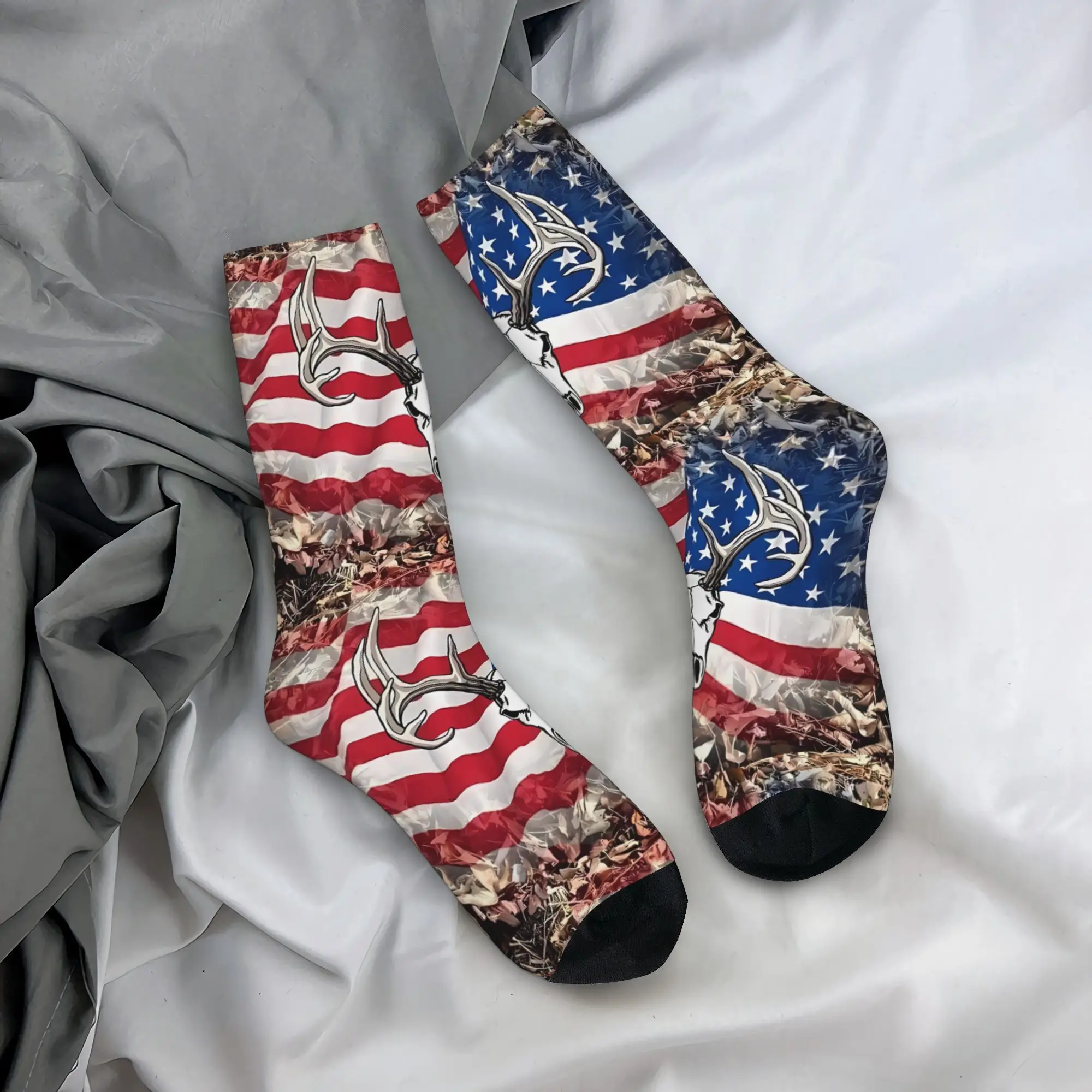Retro America Bull Men's Socks  Unisex Street Style Crazy Crew Sock Gift