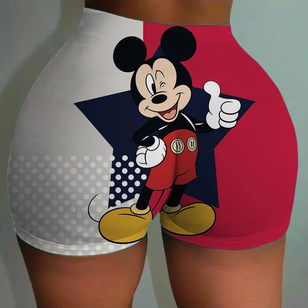 ديزني ميكي ماوس طباعة اليوغا السراويل السراويل النساء رفع السراويل الرياضية النساء اللياقة البدنية الجوارب تنفس عالية الخصر الغنيمة السراويل