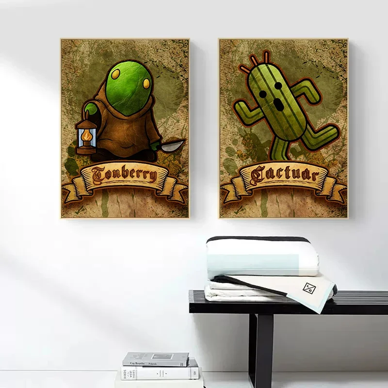 Classic Abstract Wall Art Video Game Final Fantasy Cactus HD Canvas Print Poster Home Living Room Bedroom Decoration