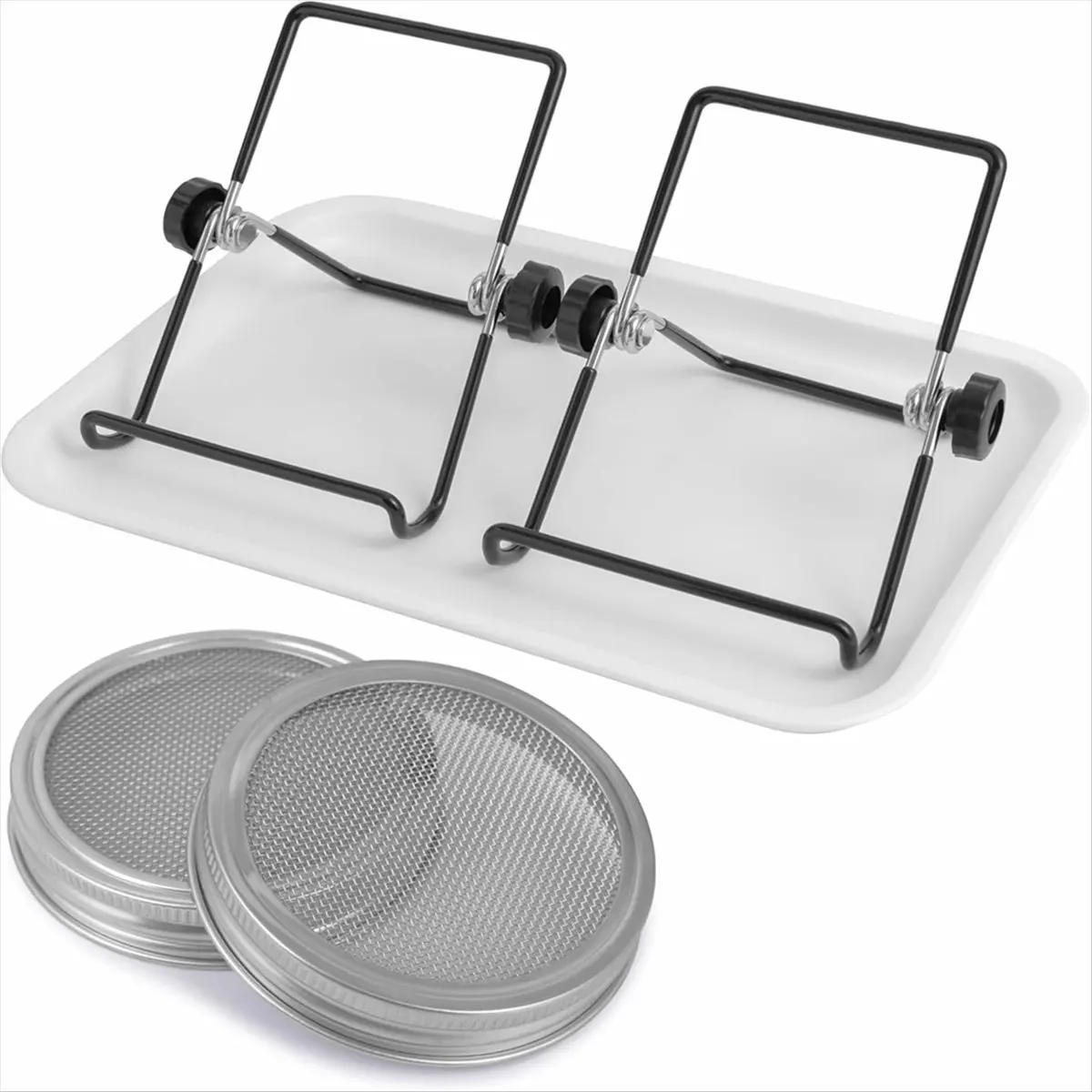 A20I Stainless Steel Mesh Sprouting Kit for Wide Mouth Jars for Growing Broccoli Sprouts, Bean Sprouts, Sunflower, Etc