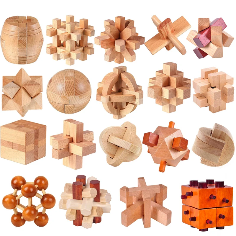 

Luban Lock Puzzle Unlock Interlock Game IQ Test Wooden Brain Teasers For Adults Kids Logic Smart Mind Challenge Educational Toys