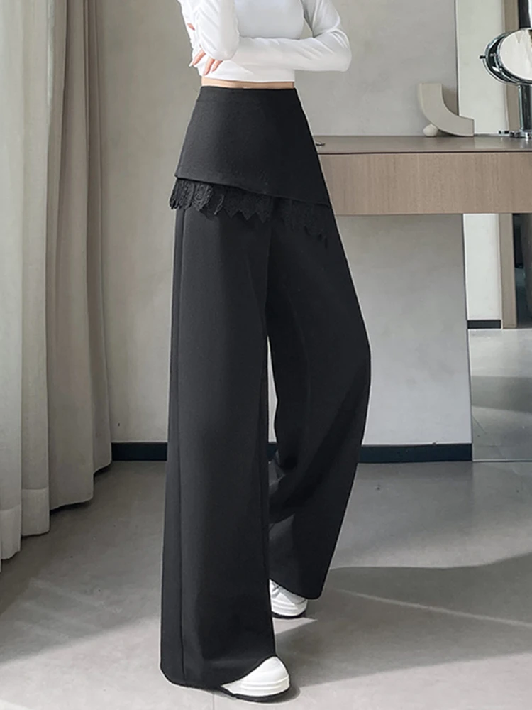 กางเกงขายาวทรงตรงเอวสูงสไตล์ลำลองสำหรับผู้หญิง ดีไซน์เลียนแบบชุดสูทสองชิ้น รุ่นใหม่ประจำฤดูใบไม้ร่วง 2026