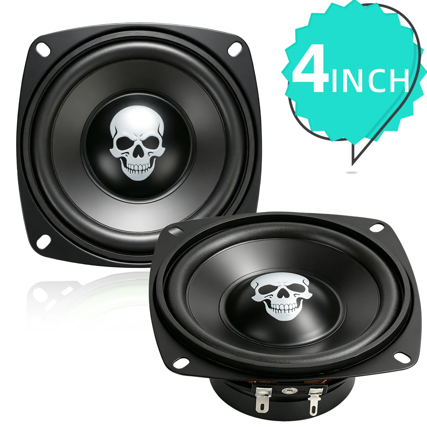 1 Pcs 4 Inch Midrange Bass Speaker 500W High Power Music Stereo Subwoofer Enhanced Car Audio Universal For Car & Maker DIY
