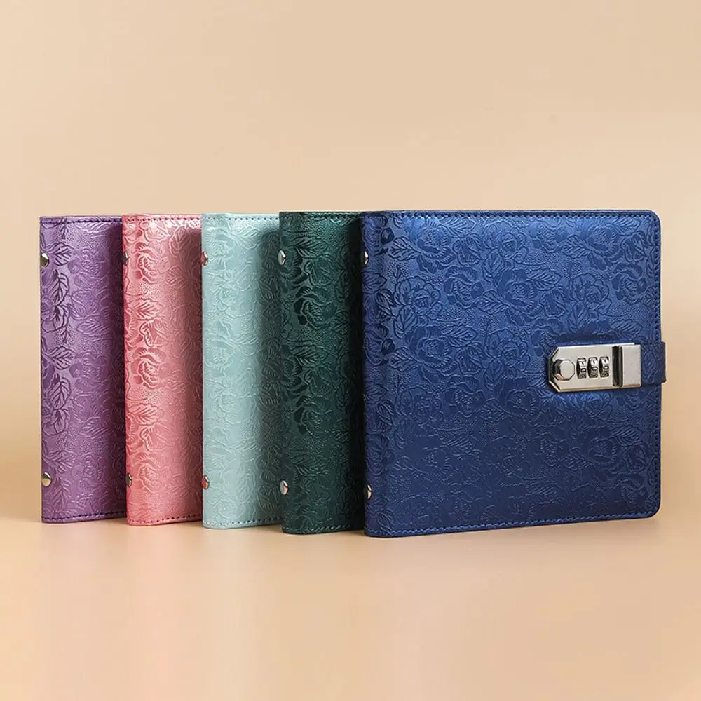 Emboss Flower Envelop Savings Challenges Book PU Leather Savings Handbook Saving Money Binder Account Book 50Sheets