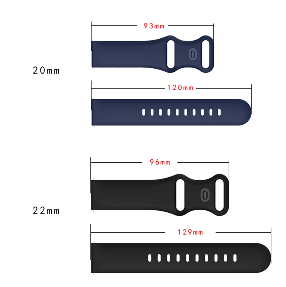 20mm 22mm Silicone Band For Samsung Galaxy Watch Active 2 Watch 3/4/5 Pro 45mm 40mm 44mm S3 Bracelet Galaxy Watch 6 Watch Strap