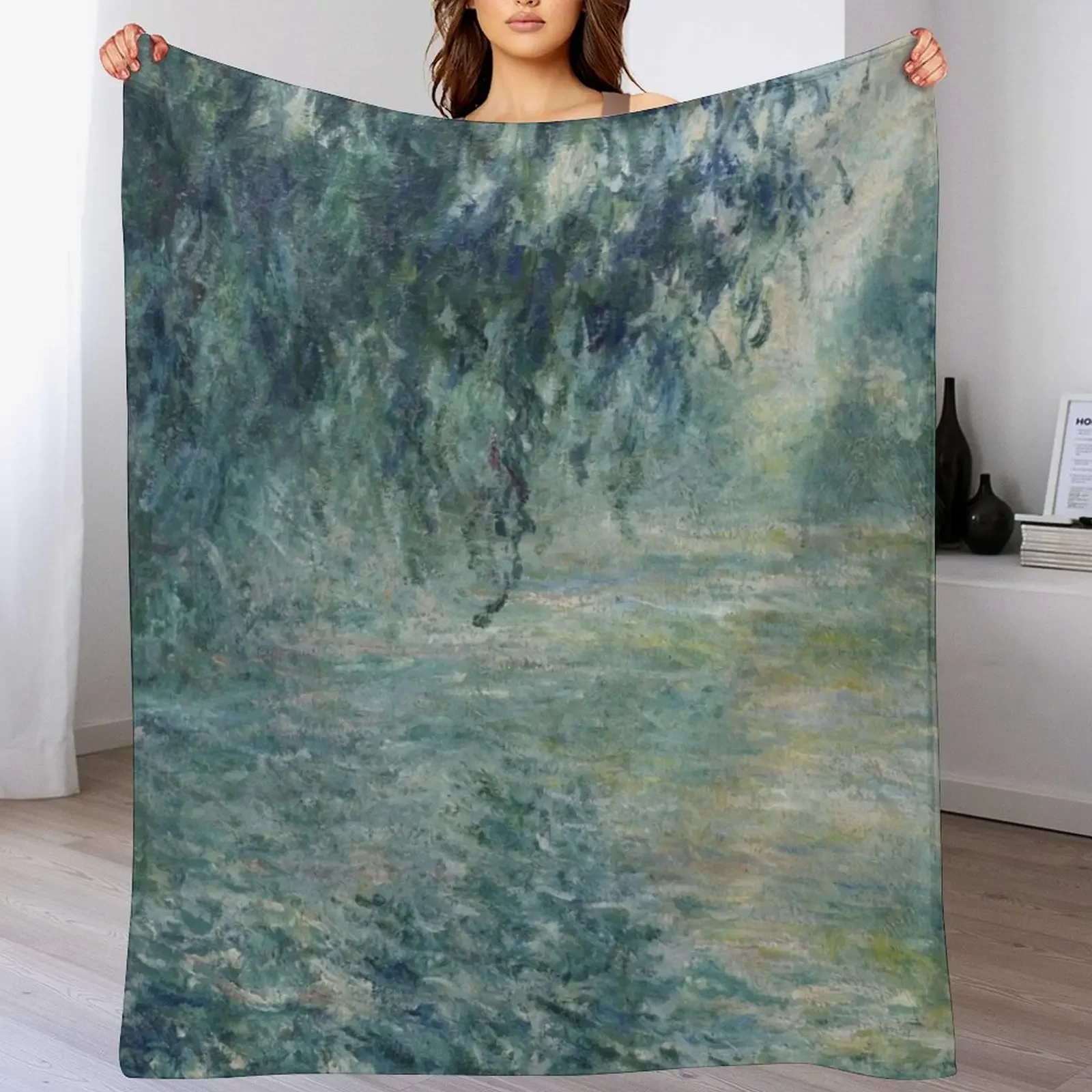 Claude Monet,Morning on the Seine Throw Blanket christmas decoration Beautifuls Blankets Sofas Of Decoration Blankets