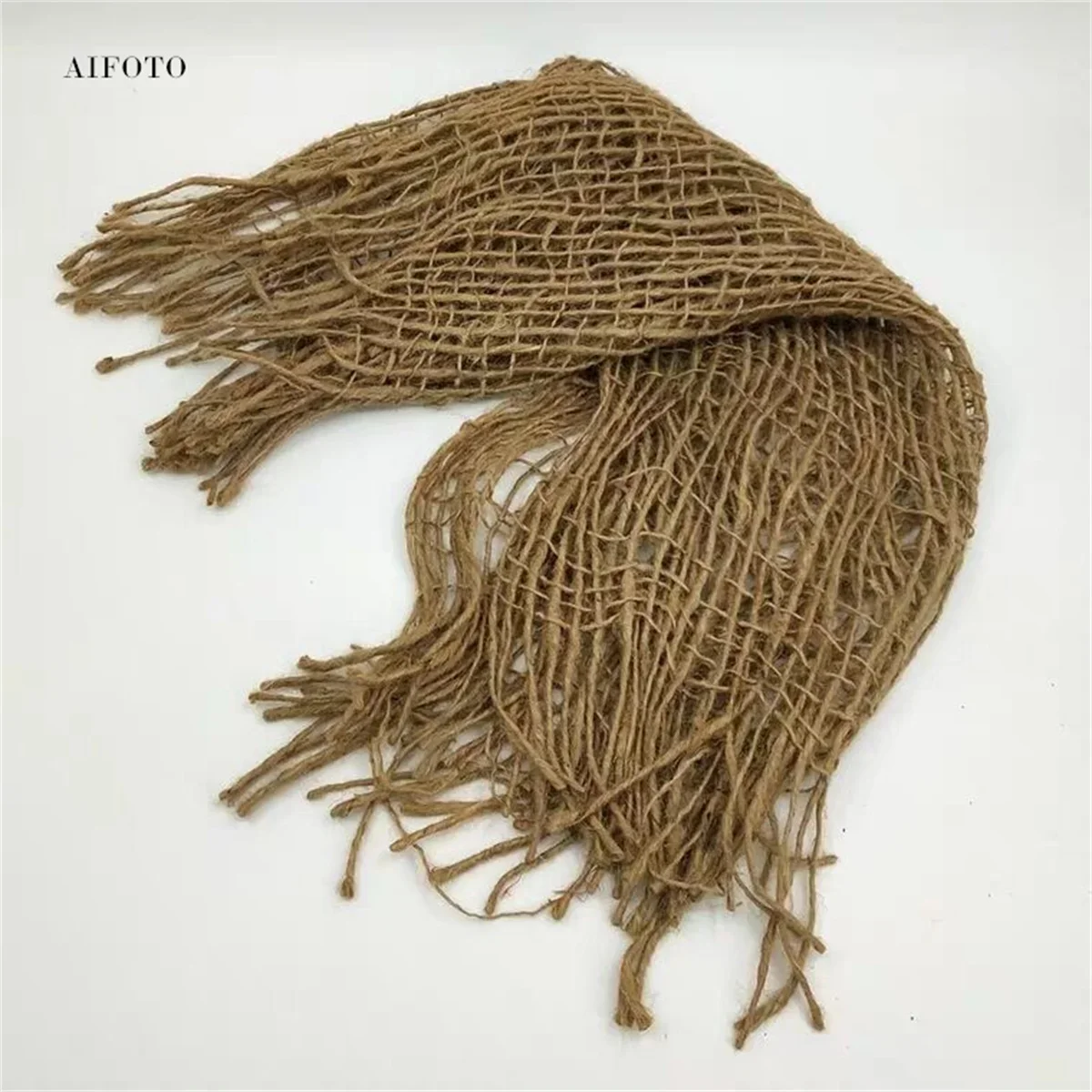 Newborn Photography Props Weaving Hemp Rope Linen Cloth for Baby Studio Chunky Burlap Layer Net Photo Prop Mat Accessories