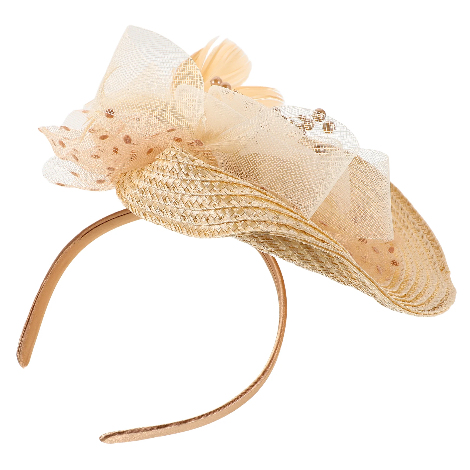 

Elegant Bridal Hair Accessories Wedding Headpiece Lightweight Fancy Hat Mesh Design For Bride Prom Party Hair Band