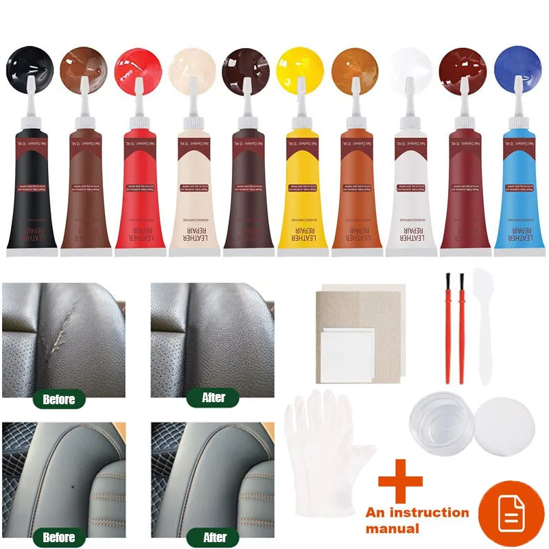 Auto Vinyl and Leather Repair Kit Car Seat Sofa Coats Leather Repair Cream Filler Complementary Refurbishing Car Accessories