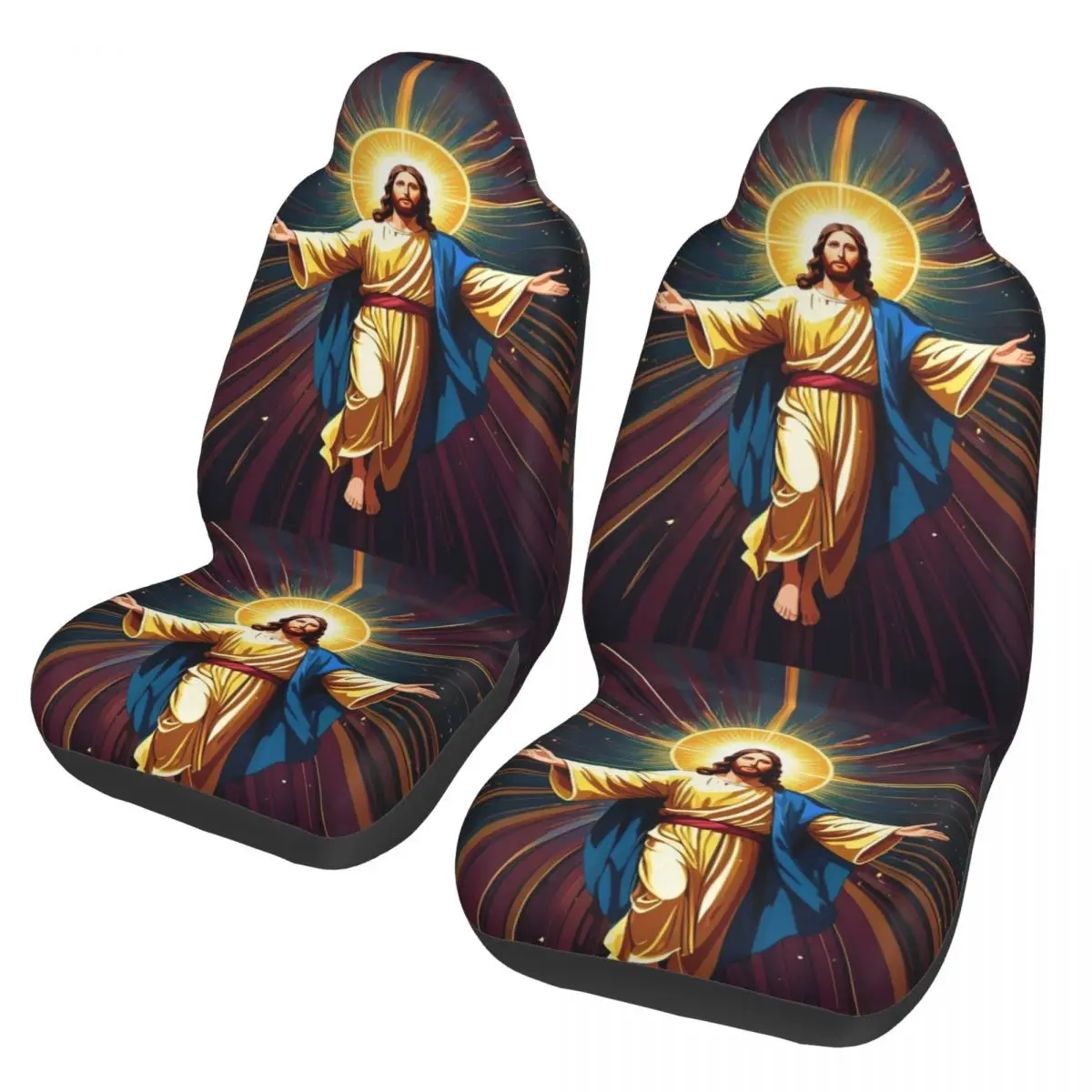 Catholicism Saints Jesus Mary 2 Front Car Seat Covers for Cars Auto SUV Universal Protector Accessories