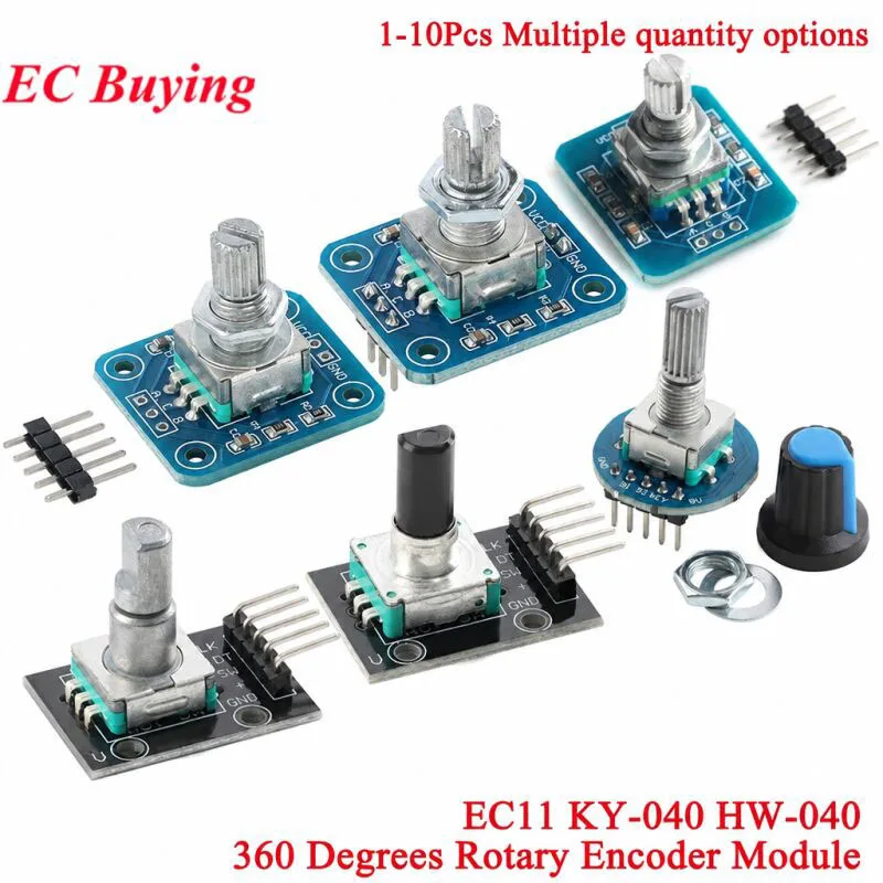 HW-040 360 Degree Rotary Encoder Module Brick Sensor Switch Development For Arduino Audio Rotating Potentiometer EC11 KY-040
