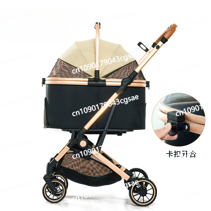 Small and Medium Pet Cart Out Dog Cart Bag Separation Dog Folding Aluminum Alloy Cat Shock Absorber Cat