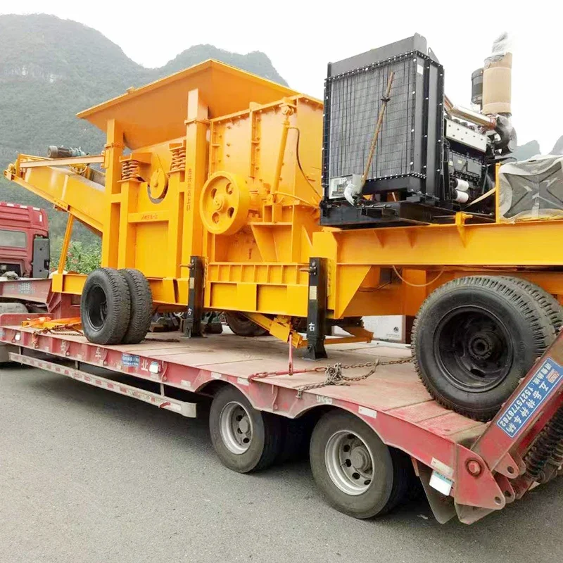 Crawler Type Mobile Crushing Machine Price Tracked Trailer Mobile Gold Mine Stone Crashing Impact Crusher