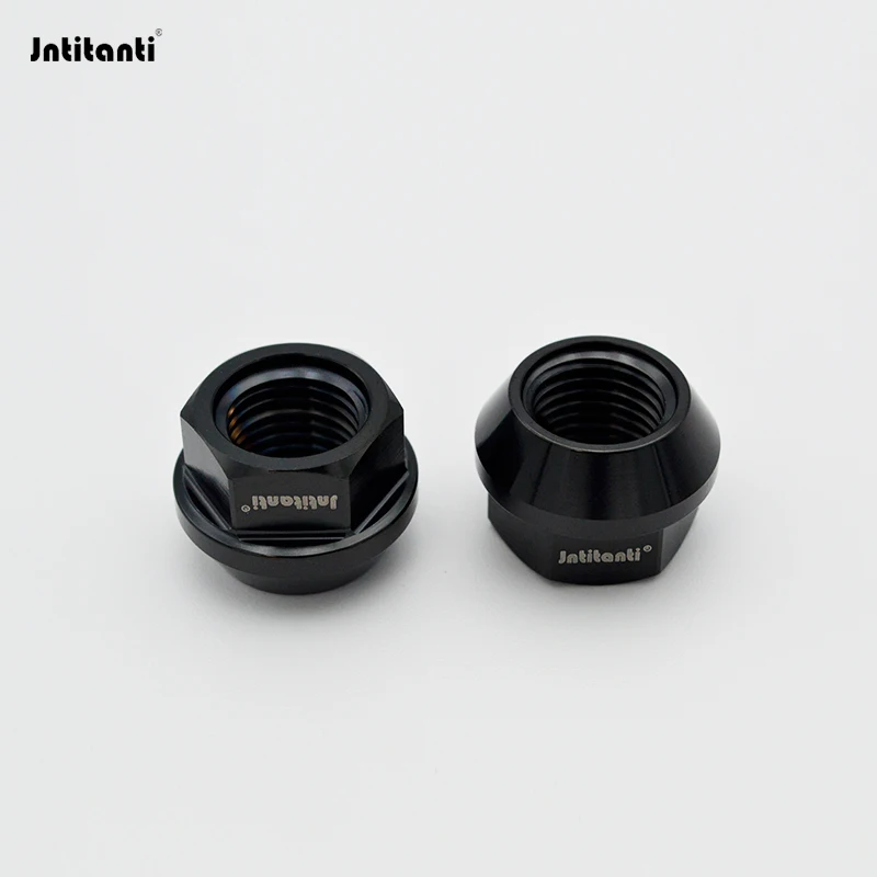 Jntitanti Gr5 Titanium Wheel Nut M12/M14x1.25/1.5x17mm/27mm Open End Cone Seat Lug Nut Screw