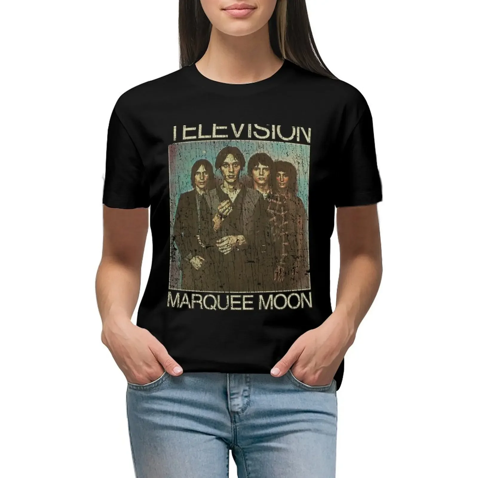 

Marquee Moon 1977 T-Shirt funnys shirts graphic tees plain animal print shirt for girls spring clothes Women 2024