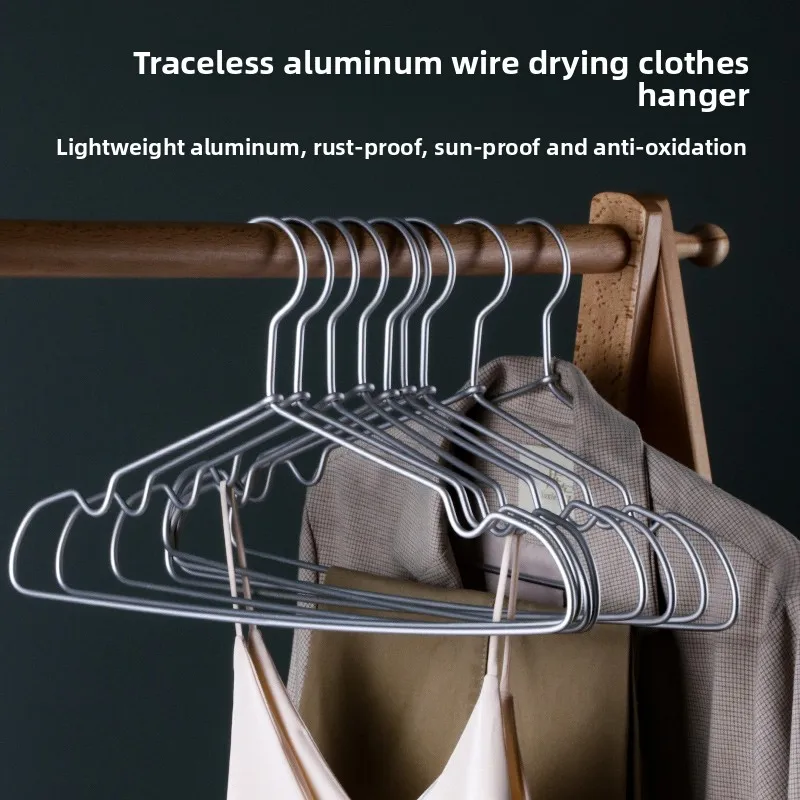 

Hanger aluminum alloy material solid color Nordic style simple linear drying clothing hanging sun protection no rustno storage
