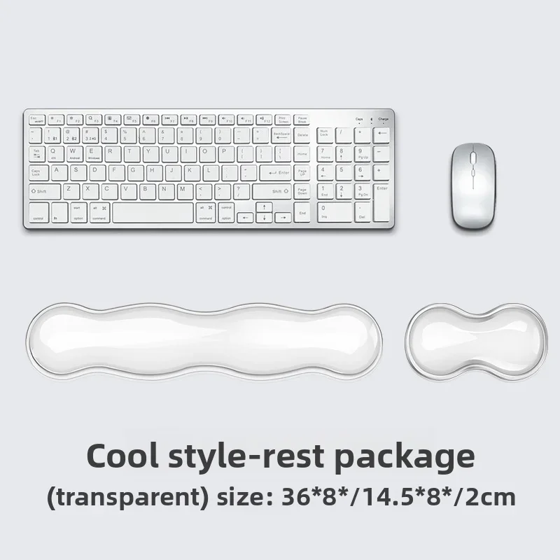 Transparent Keyboard Wrist Rest Pad Set, Ergonomic Gel Memor