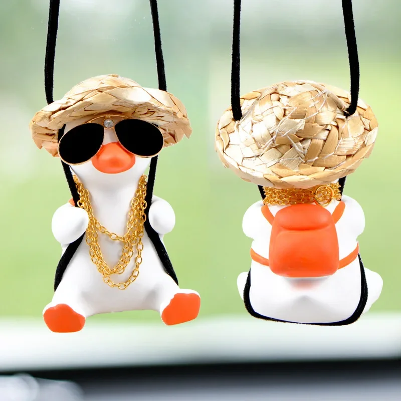 Swing Duck Car Pendant Rearview Mirror Pendant Interior Accessories Mini Model Toys Action Figures