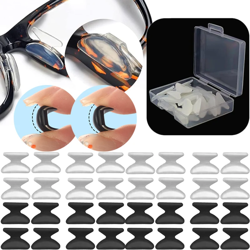 10Pcs Double-sided Adhesive Nose Pad Eyeglass Nose Pads Stick on Silicone Anti-Slip for Sunglasses Thin Nose Pads Eyeglasses