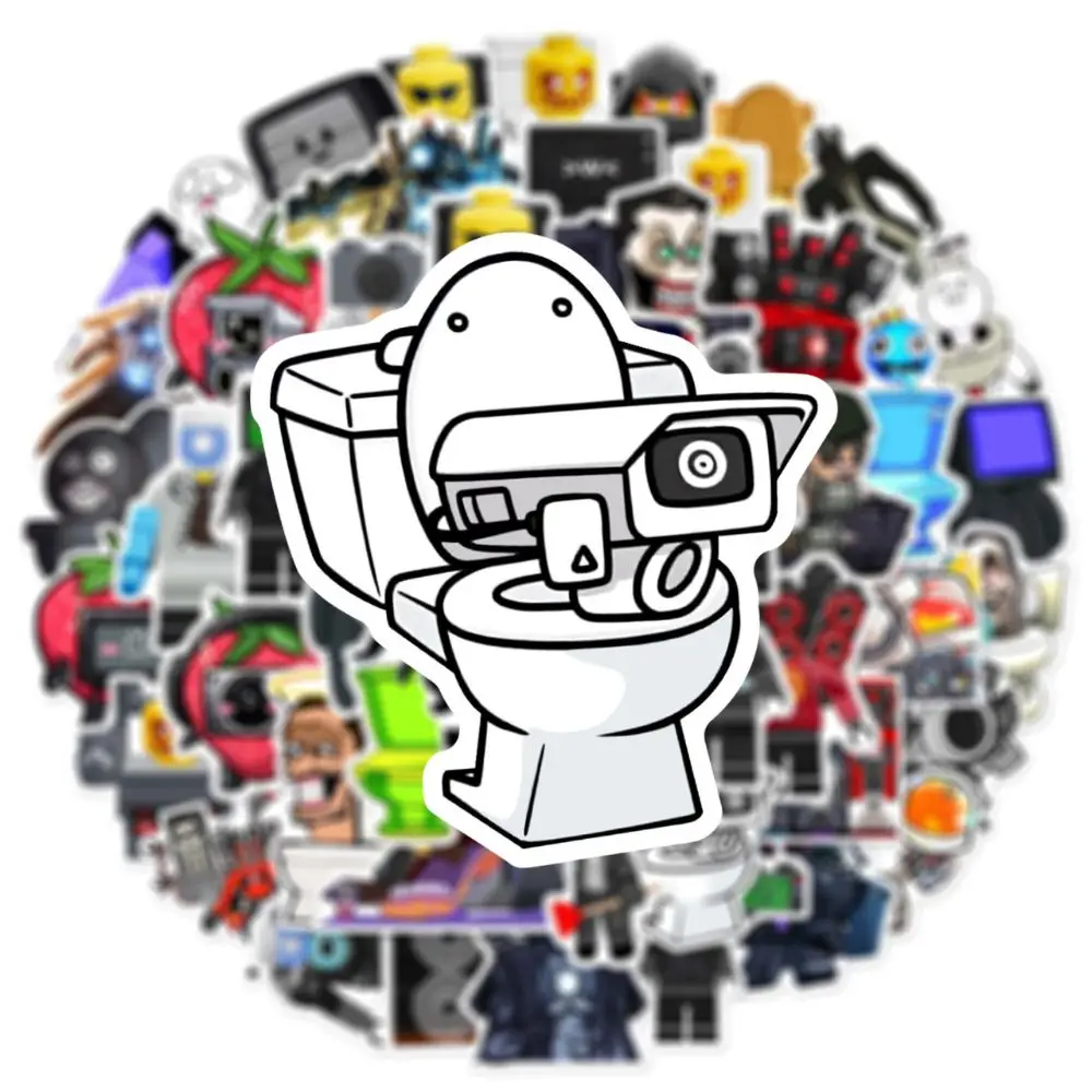 50 Toilet Man Battle Monitor Sticker Games Skibidi Toilet Cup Mobile Phone Decal