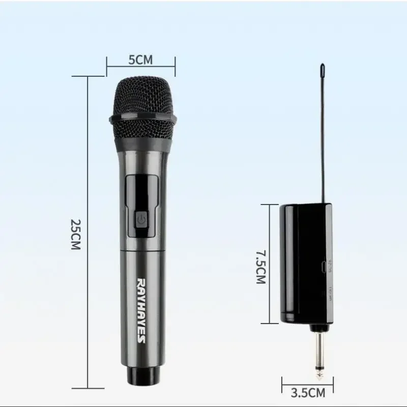 Профессиональный беспроводной УВЧ микрофон RAYHAYES, ручной перезаряжаемый динамический микрофон для караоке