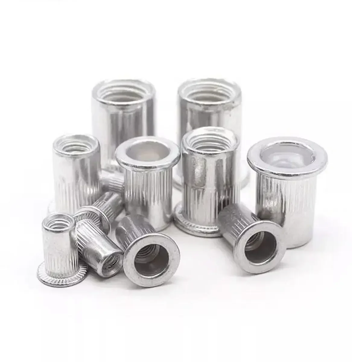 M4x0.7/M5x0.8/M6x1/M8x1.25/M10x1.5 Aluminum Round Blind Insert Rivet Nut Rivnut Nutsert