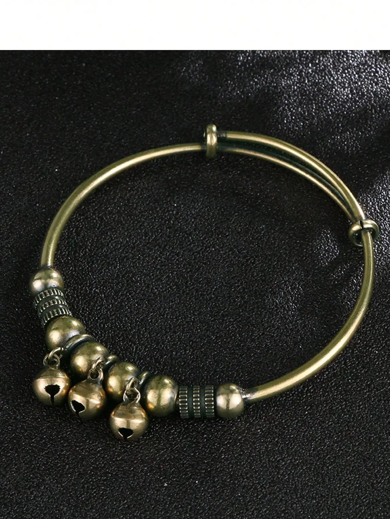 1pc Vintage Copper Retro Small Bells Push-Pull Bracelet, For Men Women SJ25062738336630673