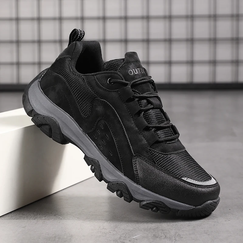 

New Large-Sized Men'S Work Shoes, Fashionable Thick-Soled Outdoor Hiking Men'S Boots, And Casual Sports Men'S Shoes