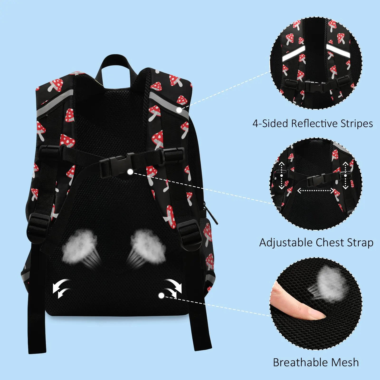 New Children School Bags Comfortable Kids Toddler Backpack Mushroom Kindergarten Preschool Bag 3-8 Years Old Schoolbag For Girls