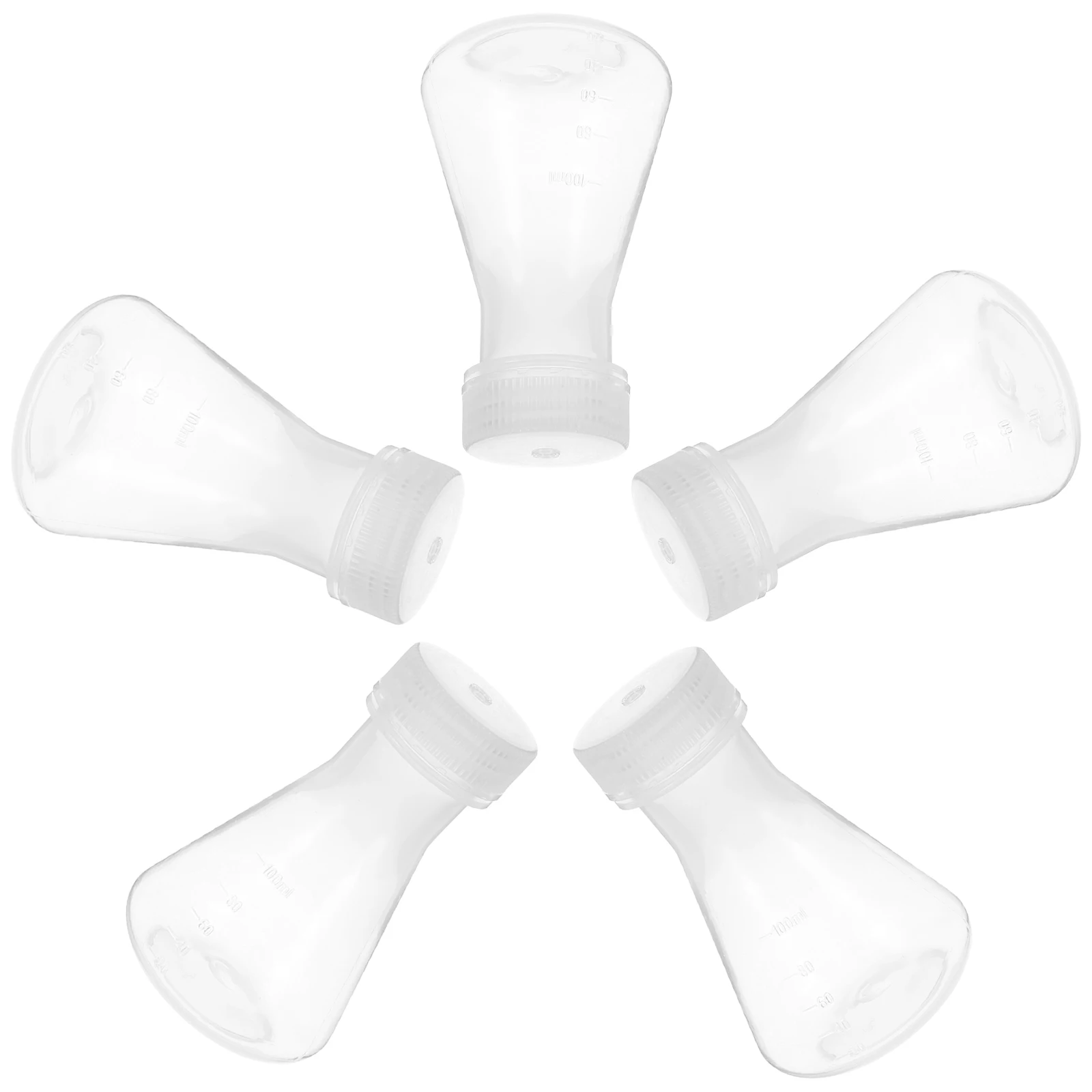 

5 Pcs Flask Chemistry Plastic Conical Flat with Lid Flasks Experiment Container Erlenmeyer Beaker
