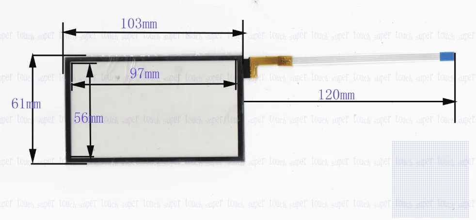 4.3-inch 103 * 61 navigation external screen handwriting screen four wire resistor horizontal screen plug in 5 pieces starting f
