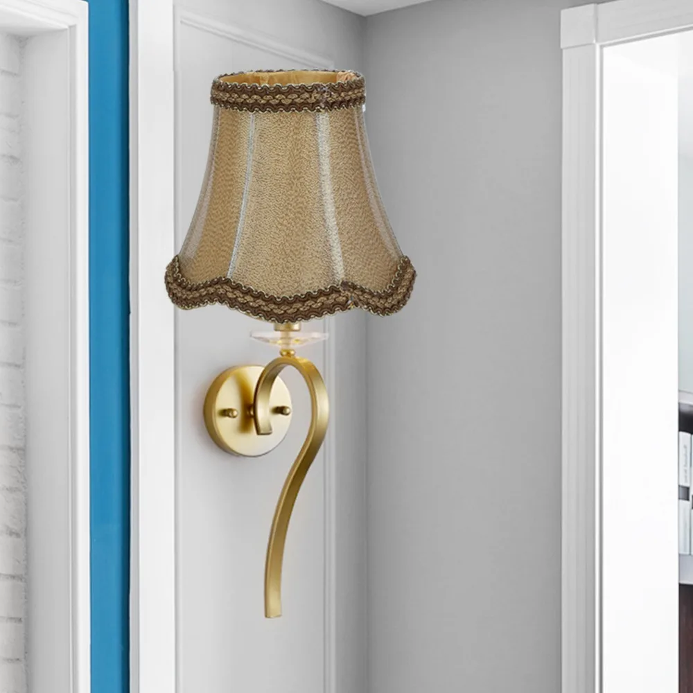 

6PCS Decorative White&Gold/Gold/Apricot Lampshade Clip On Design Lightweight Lamp Cover Fabric Small Lamp Shades Wall Lamp