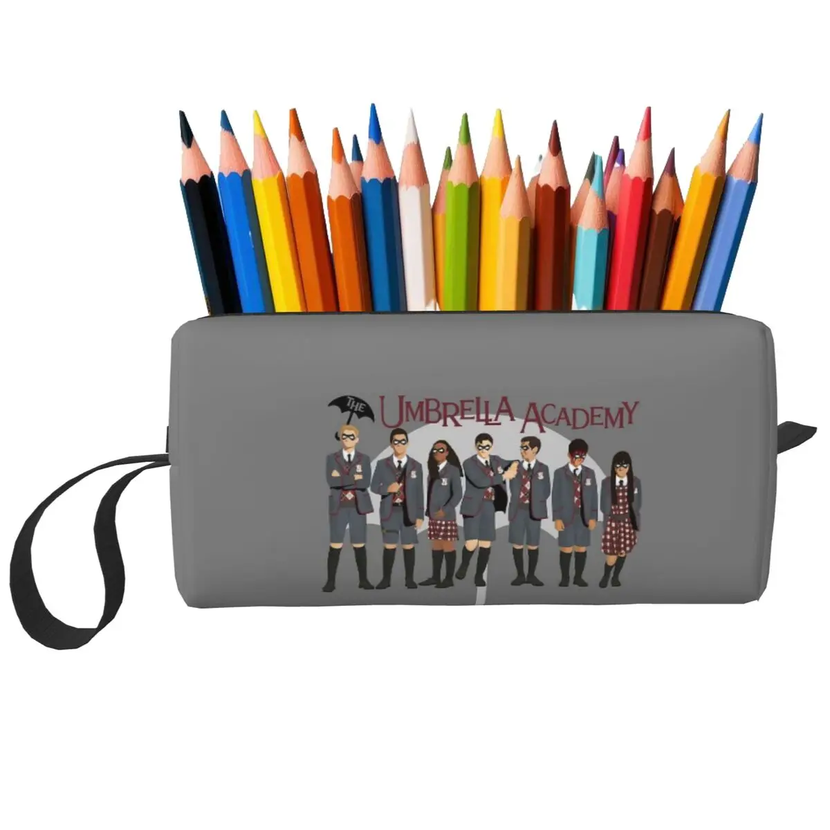 The Umbrella Academy Group Makeup Bag Cosmetic Organizer Toiletry Cosmetic Bag for Women Beauty Travel Pencil Case
