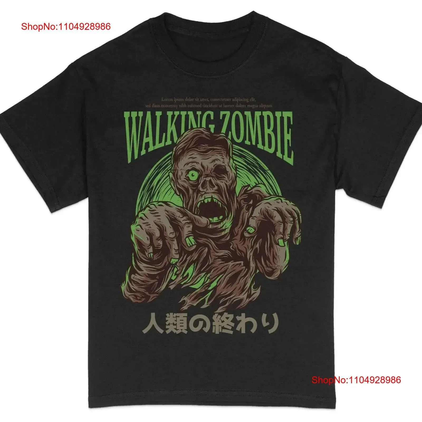 

Футболка с изображением зомби, мужская одежда для прогулок, одежда для фанатов ужасов, уникальная иллюстрация, повседневная уличная одежда, крутой топ без слегка, винтажный стираный слегка