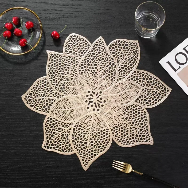 

1PCS Stand Mug Coaster Placemat for Kitchen DiningTable Simulation Plant PVC Mat Decorative Pad Home Decor
