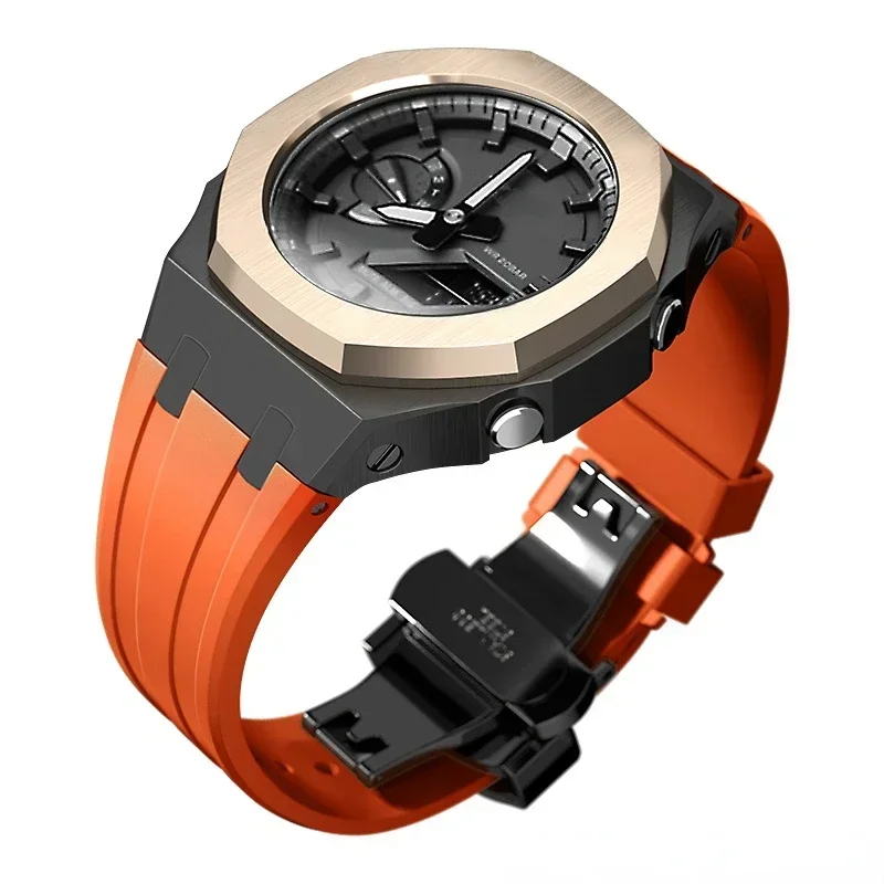 Mod Kit GEN4 Gen5 GA2100 Metall-Lünette für G Shock Casioak Modifikation 4. Generation Gummi- und Stahl-Uhrengehäuse Armband GA-B2100 2110 – Detail 8