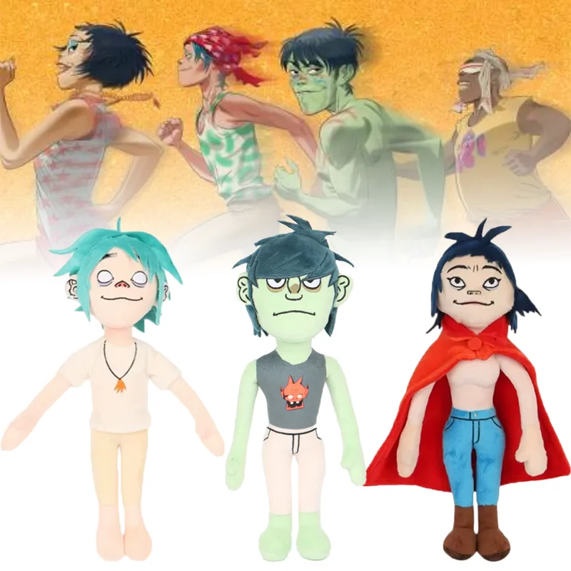 Nuevo Peluche de 31CM de Personaje de Anime Gorillaz Noodle, Figura de Banda Virtual Street Fighter, Juguete de Peluche para Niños, Regalo para Fans
