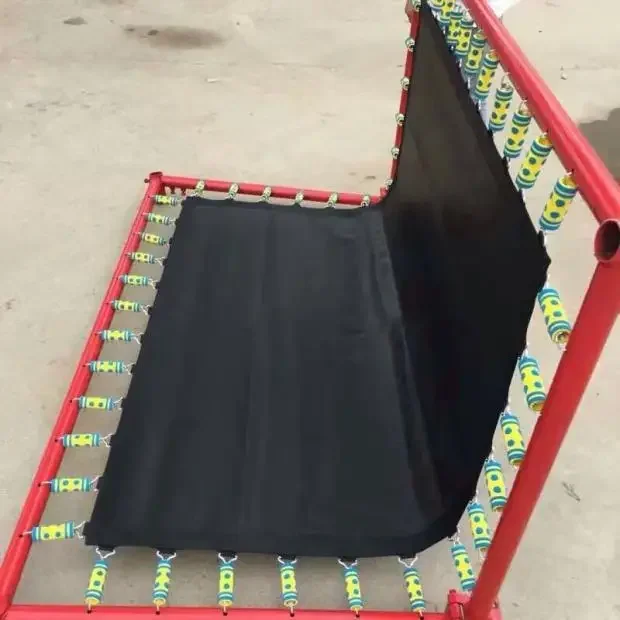 Upgraded Steel Frame Kids Trampoline with Rocker Spring Bungee Jumping Trampoline Outdoor Activity Equipment for Backyard Playgr