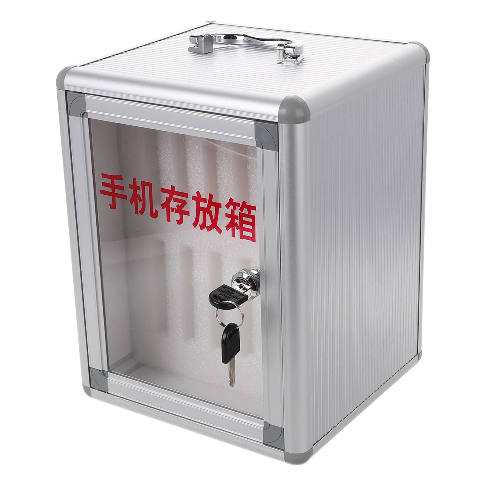携帯電話ロッカー-アルミ合金製電話収納キャビネット-ロックボックス-安全モバイルオーガナイザー-ヘビーデューティーメタルケース-フォームライナー