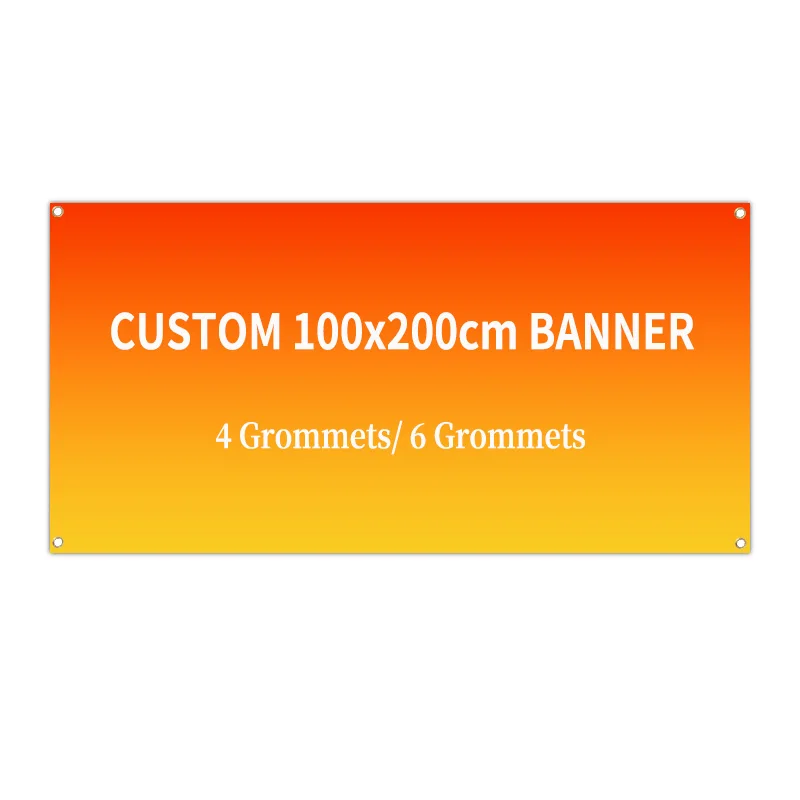 1pc Custom 100x200cm Polyester Banner, Banner with 4 Grommets/ 6 Grommets, Easy To Hang, Ideal for Outdoor Indoor Business Decor
