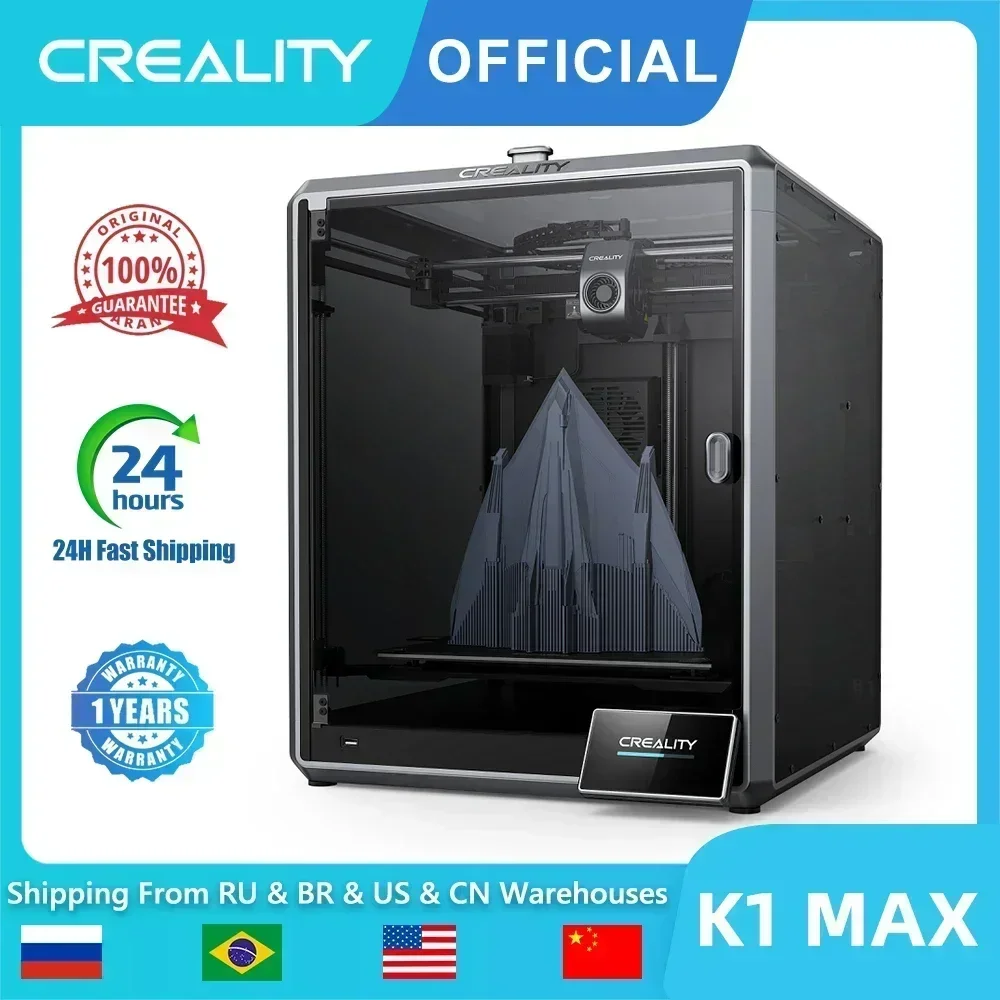 Creality K1 Max 3D Printer With AI Camera LiDAR Dual Hands-free Auto Leveling Dual-gear Direct Extruder 600MM/S Printing Speed